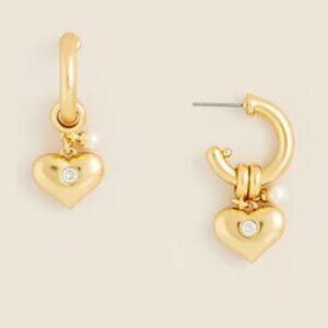 Gold-toned Heart Hoop Earrings (Brand New)